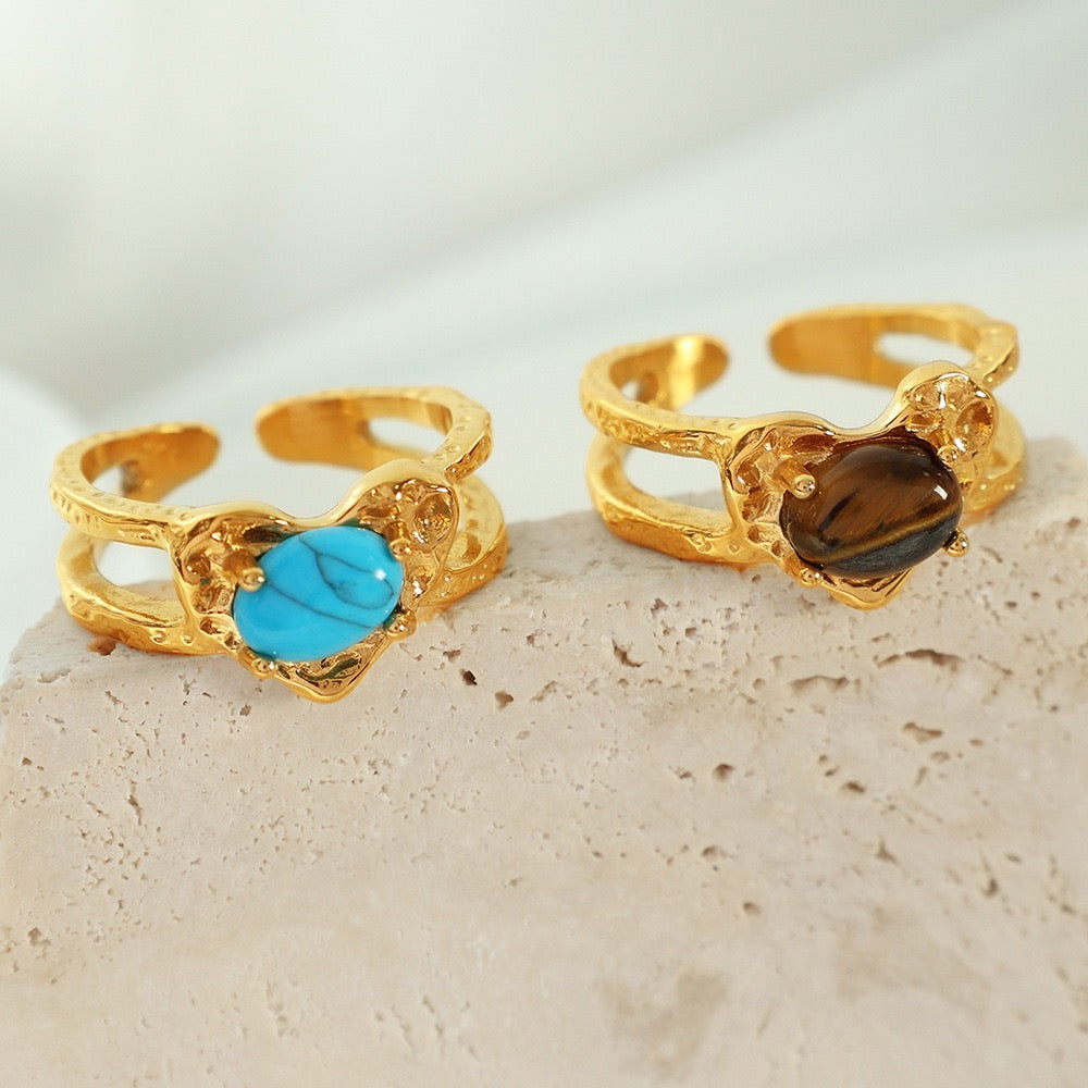 Benett natural stone rings