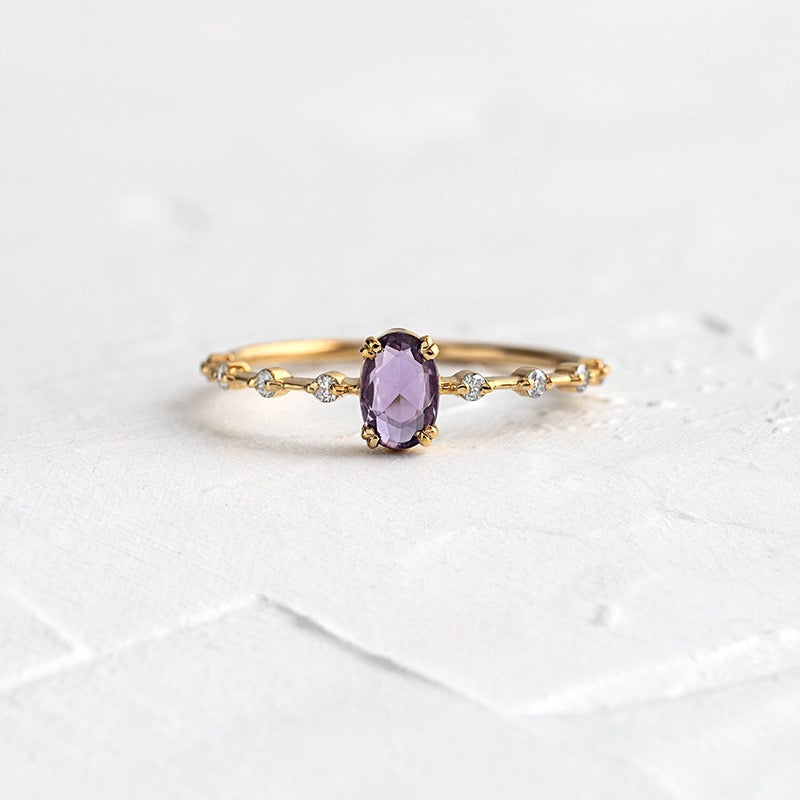 Frank Purple sterling silver ring