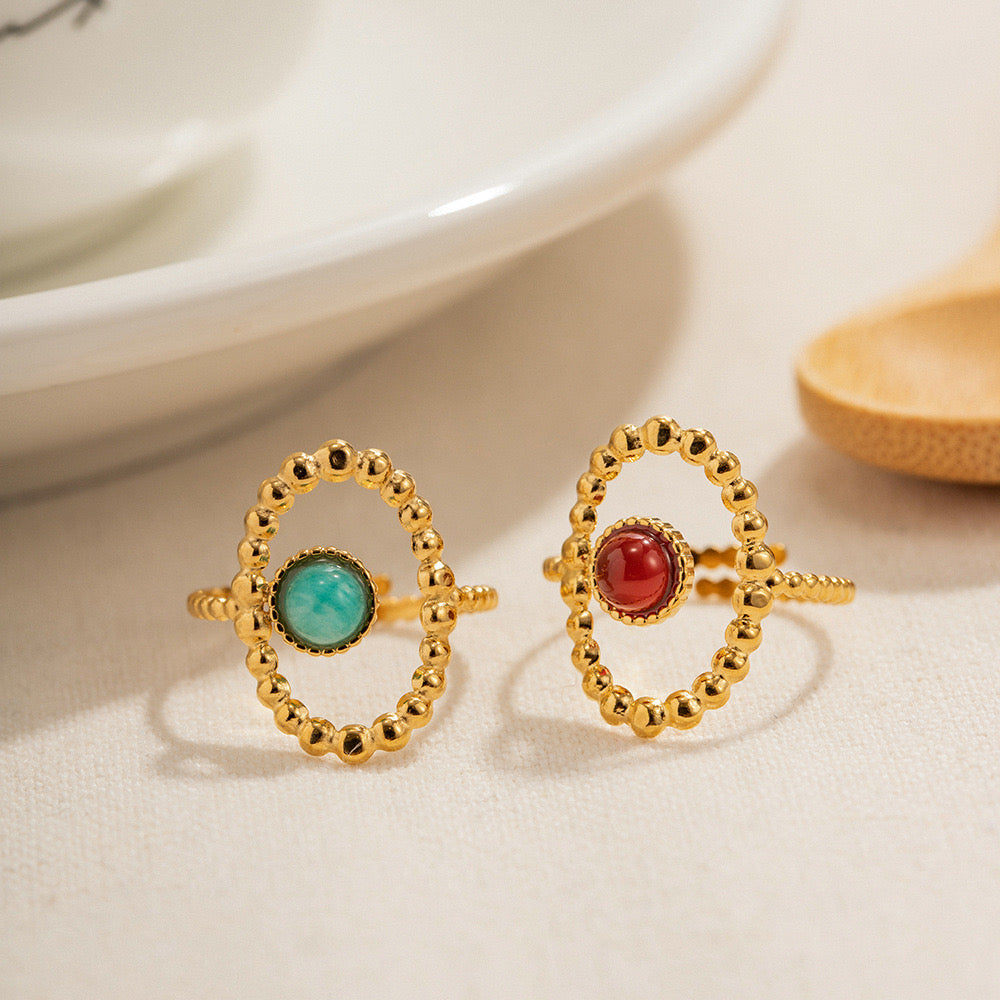 Stria Natural stones rings