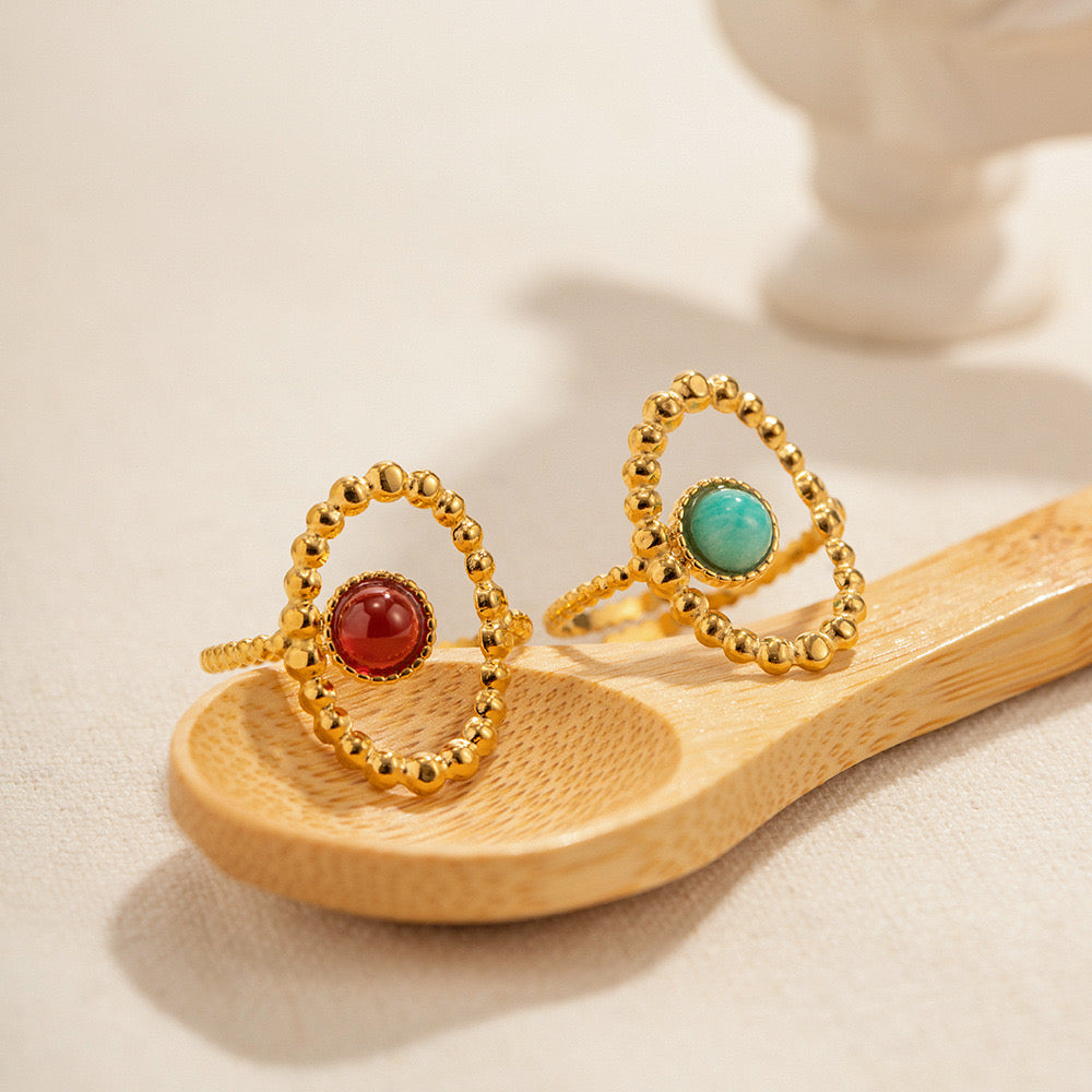 Stria Natural stones rings