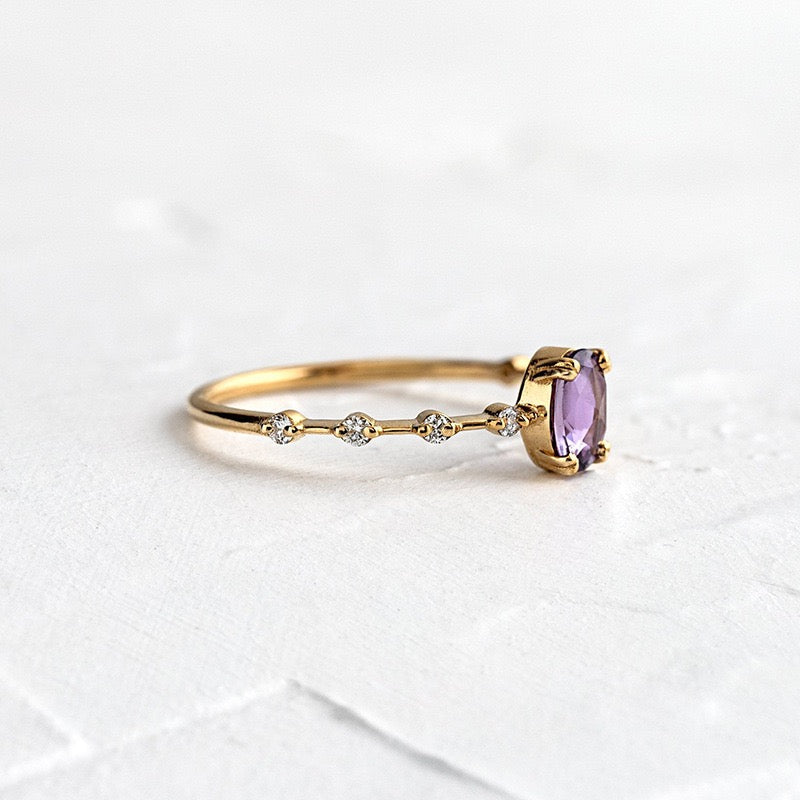 Frank Purple sterling silver ring