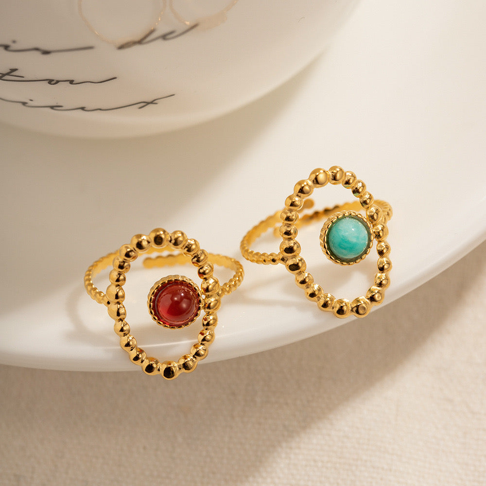 Stria Natural stones rings