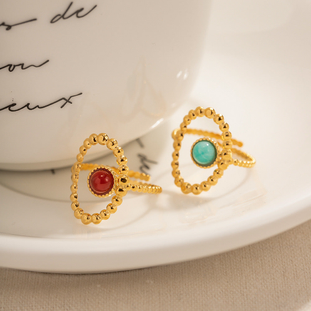 Stria Natural stones rings