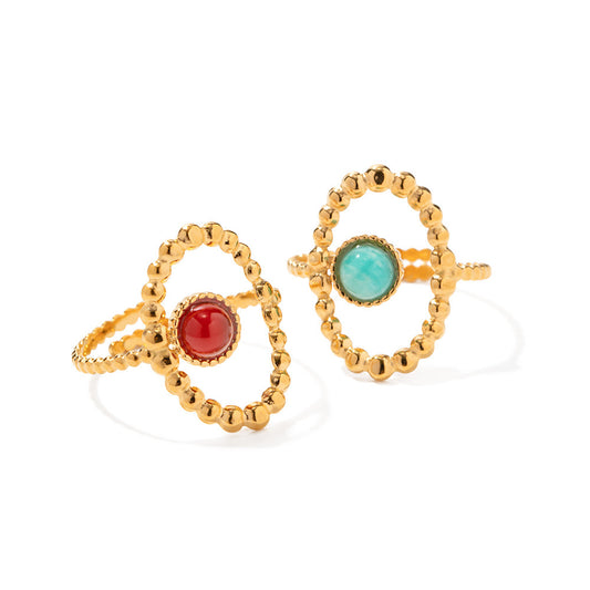 Stria Natural stones rings