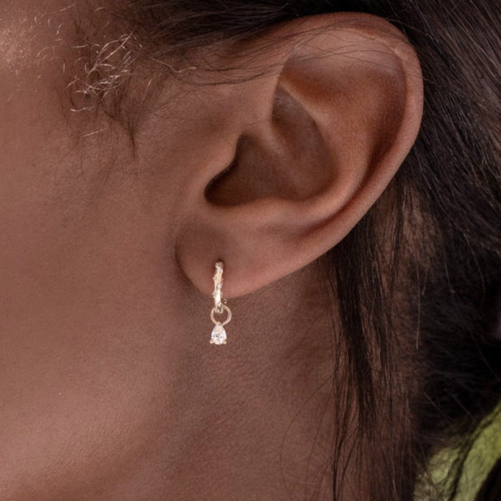 Dainty drop hoops