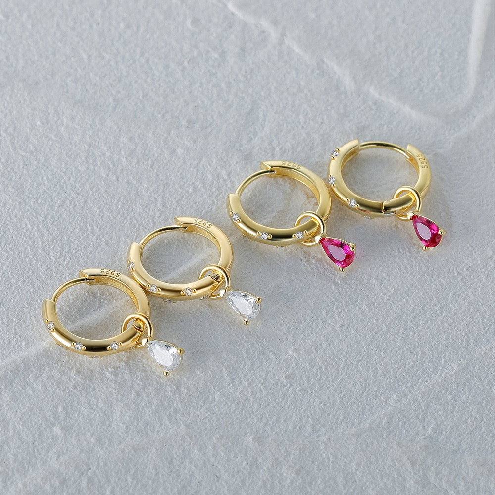 Dainty drop hoops