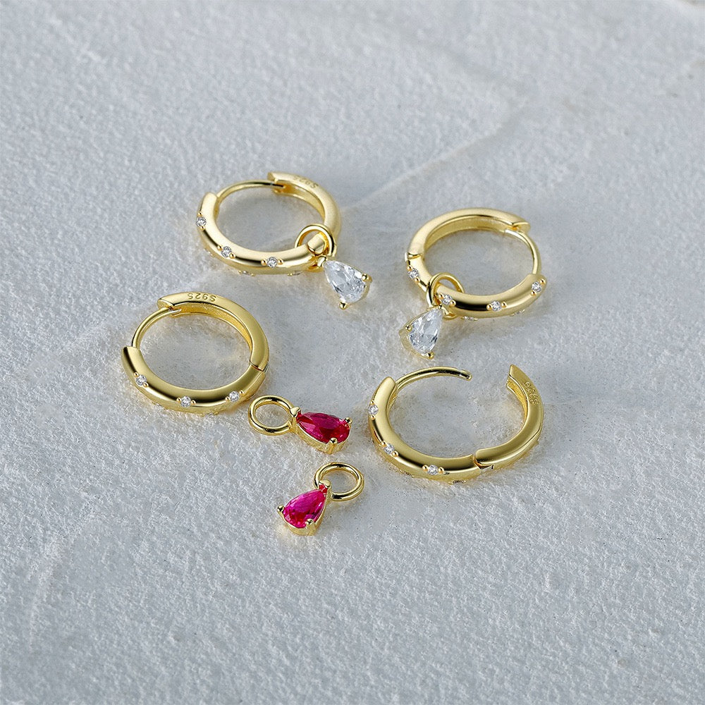 Dainty drop hoops