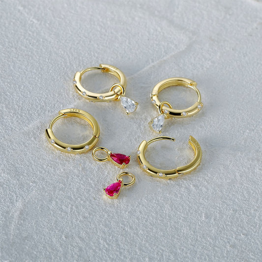 Dainty drop hoops