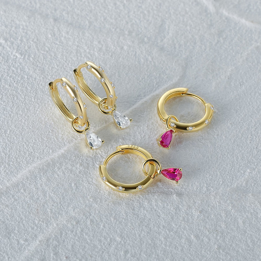 Dainty drop hoops