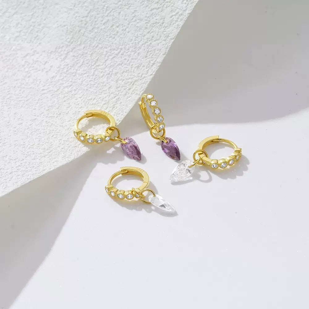 Dainty drop hoops