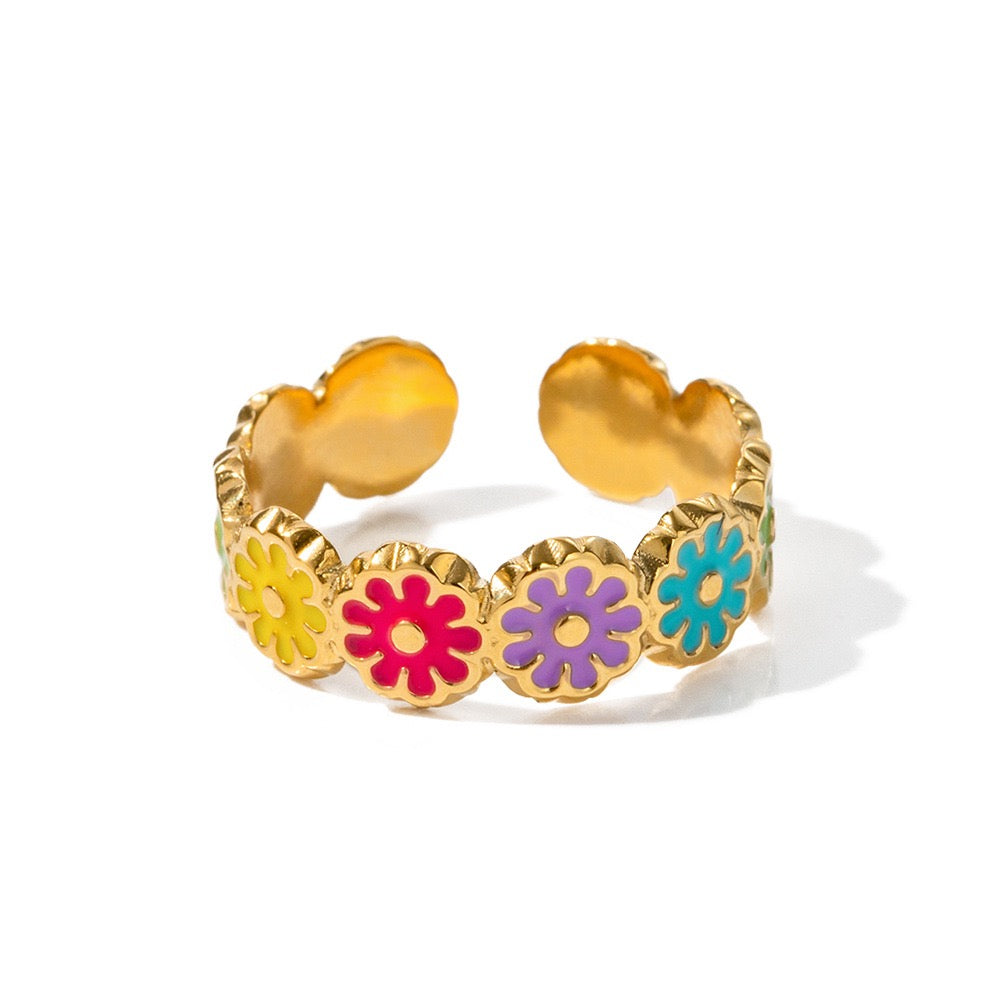 Rainbow Daisy rings