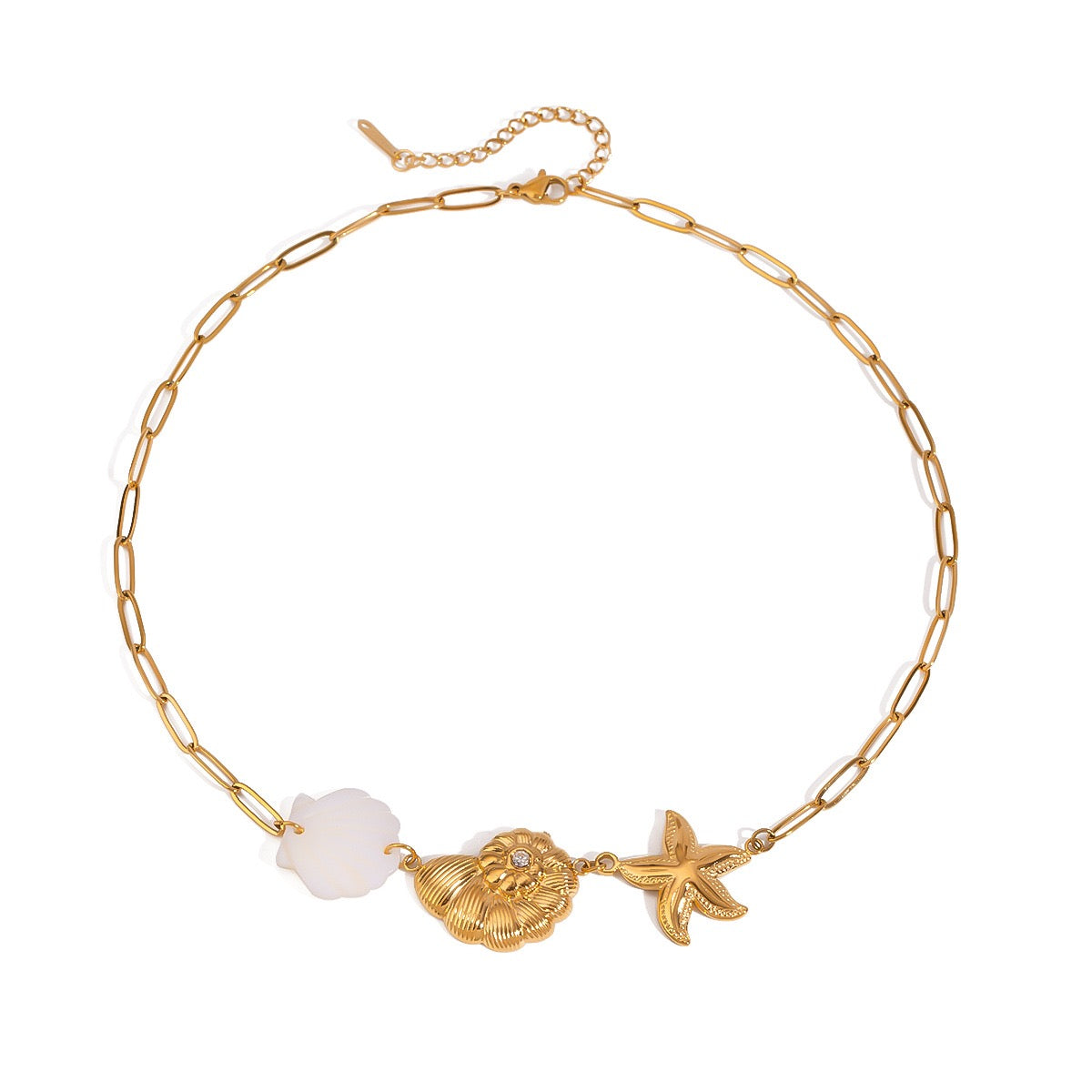 Beachside white shell necklace