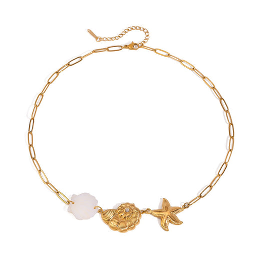 Beachside white shell necklace