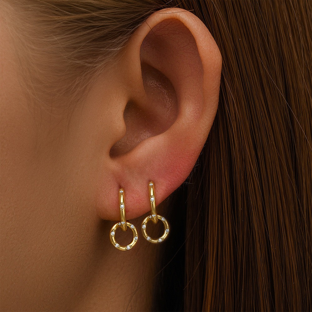 Double hoops dainty earrings