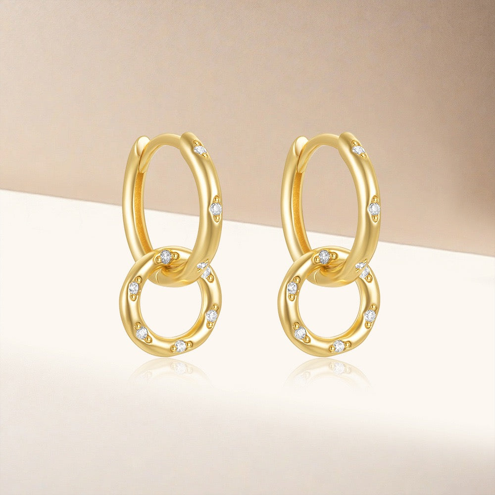 Double hoops dainty earrings