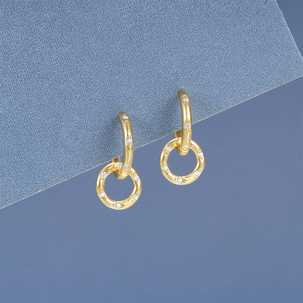 Double hoops dainty earrings
