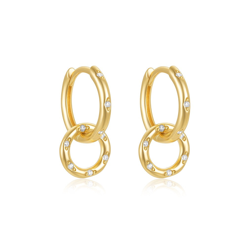 Double hoops dainty earrings