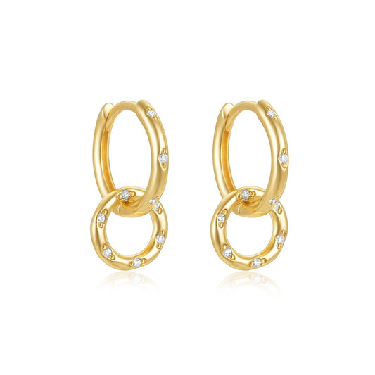 Double hoops dainty earrings