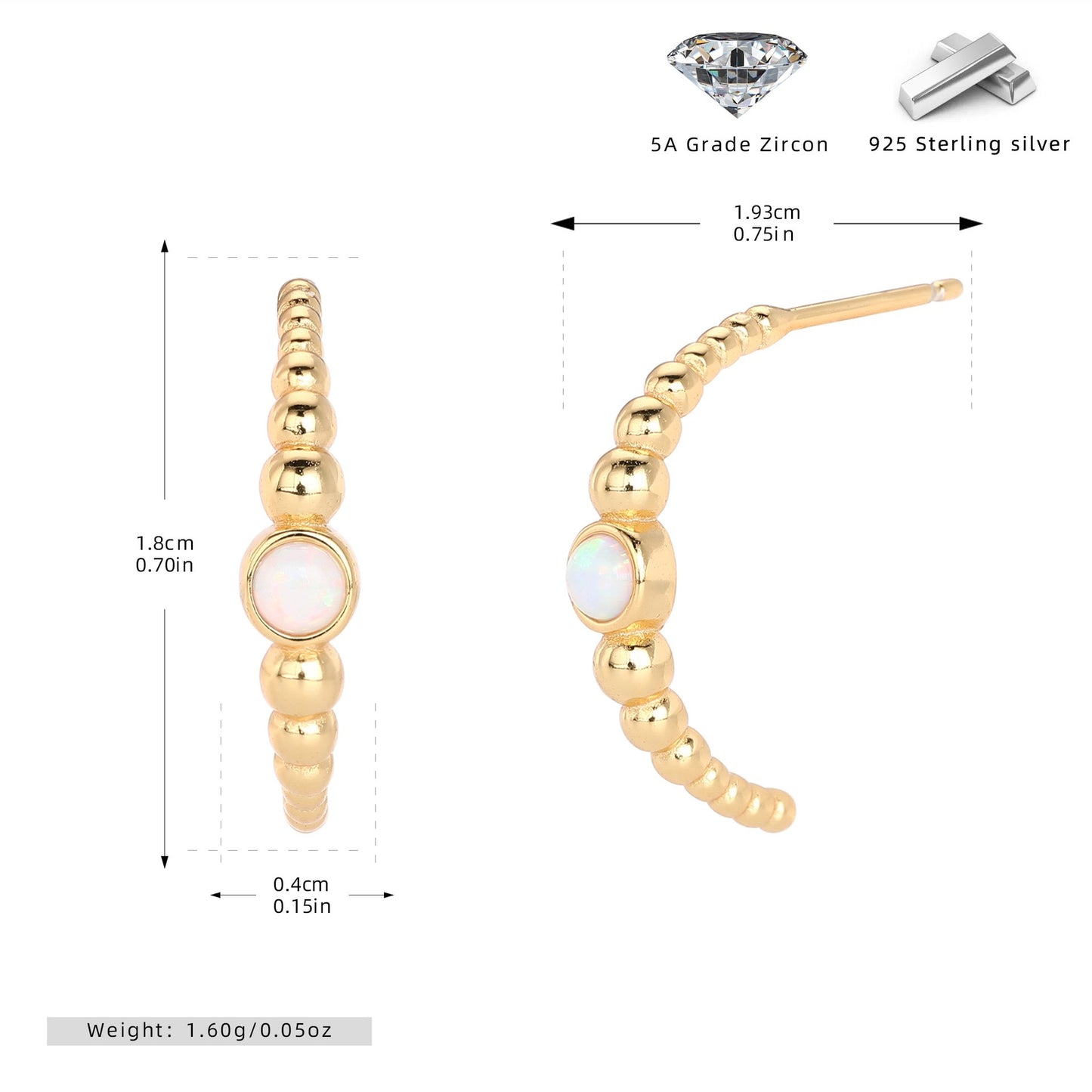 Malani Opal sterling silver earrings