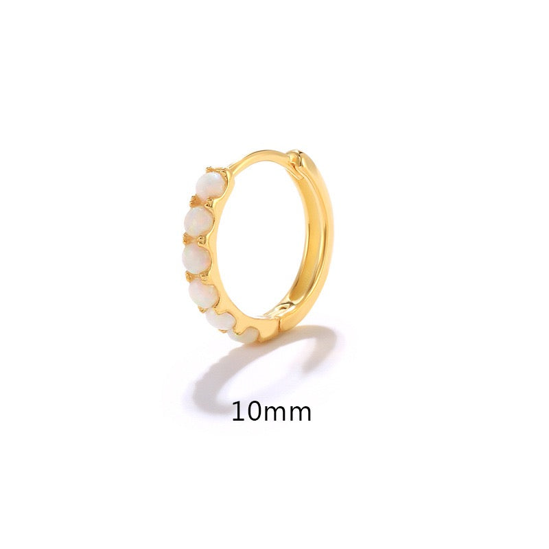 Dainty opal hoops