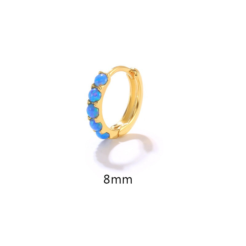 Dainty opal hoops
