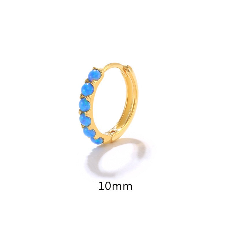 Dainty opal hoops