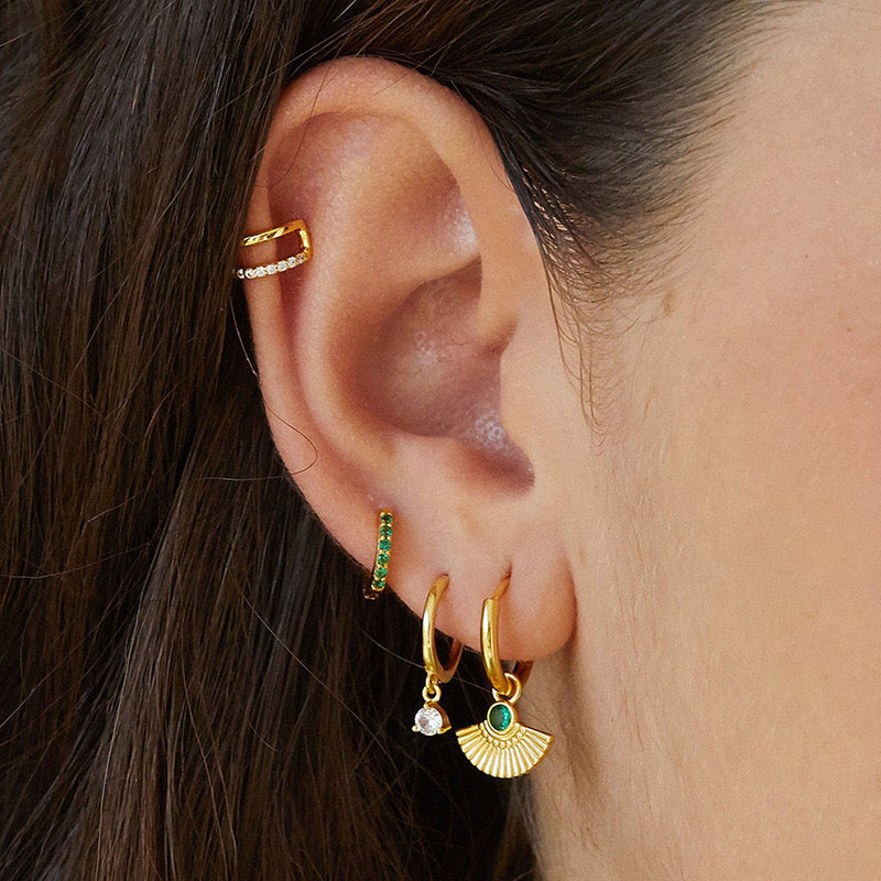 Becky fan sterling silver earrings