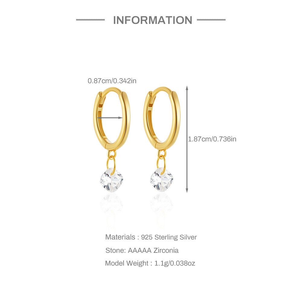 Sterling silver dainty hoops