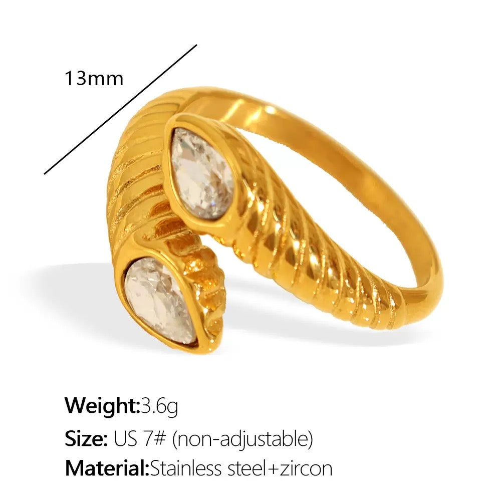 Cresia Cross stone rings