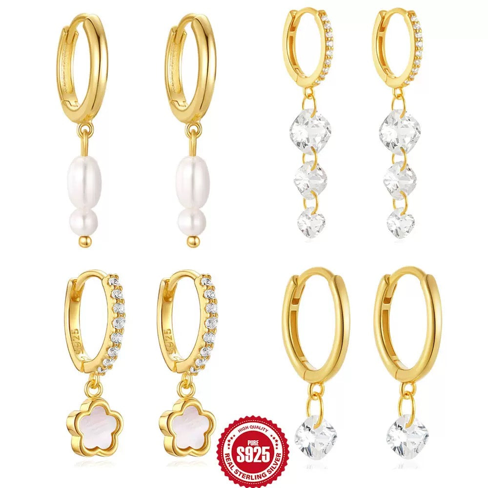 Sterling silver dainty hoops