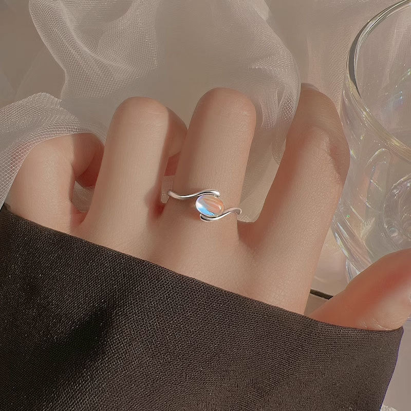 Alxie Moon stone sterling silver ring