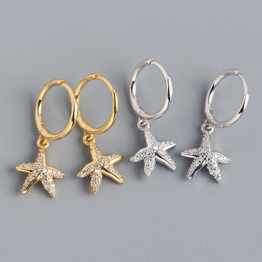 Dainty starfish hoops