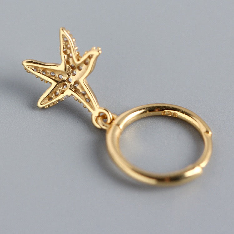 Dainty starfish hoops