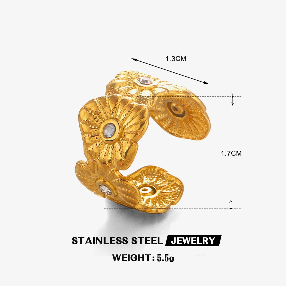 Rosa Flower band rings