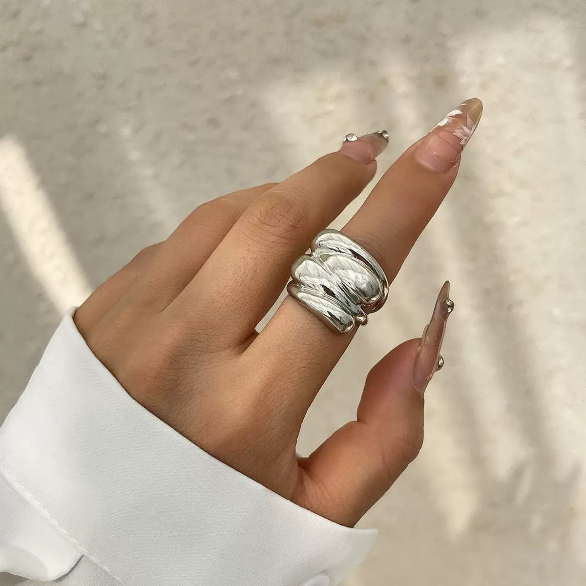 Medley Stainless steel statement rings