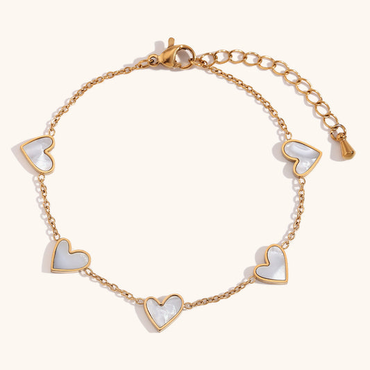 Darcia White heart bracelet