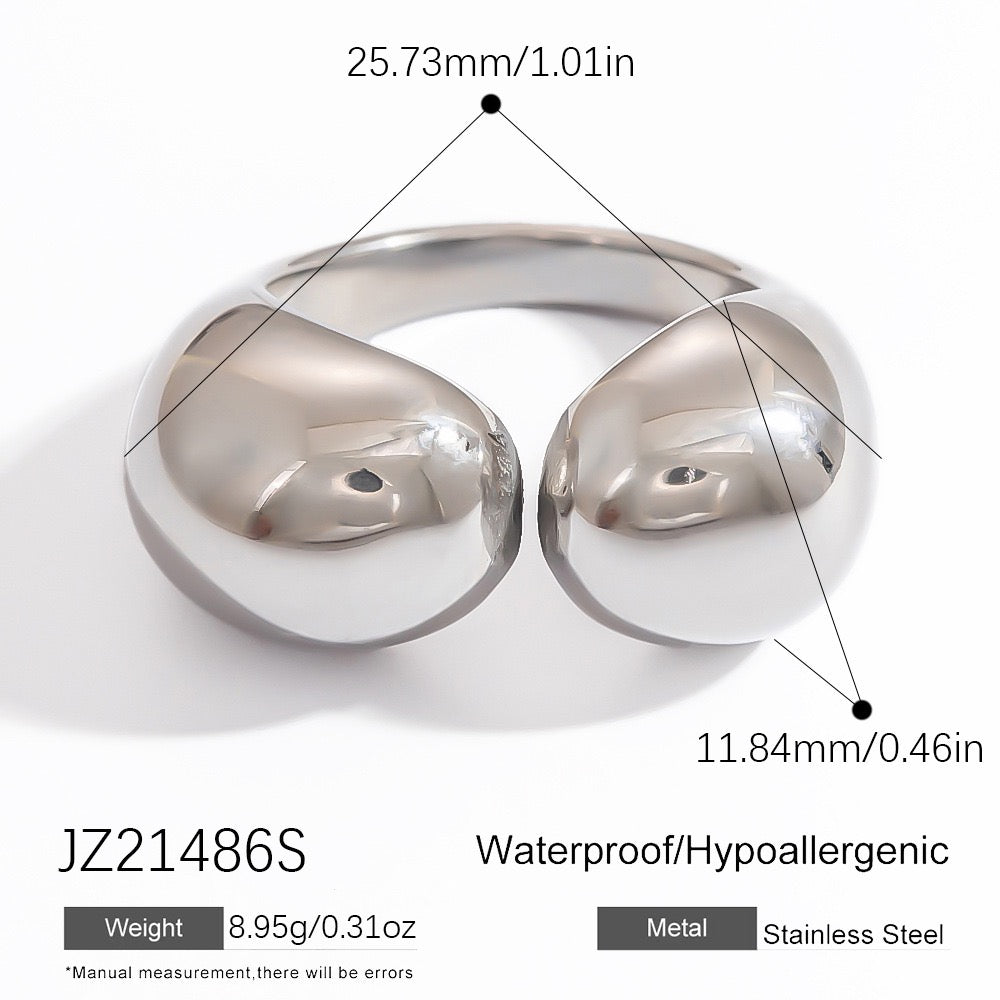 Medley Stainless steel statement rings