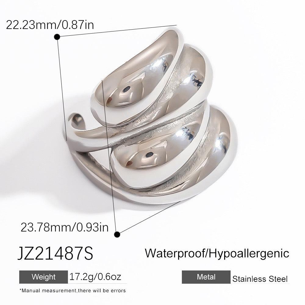 Medley Stainless steel statement rings