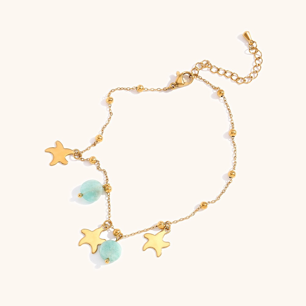 Blue star charm anklets