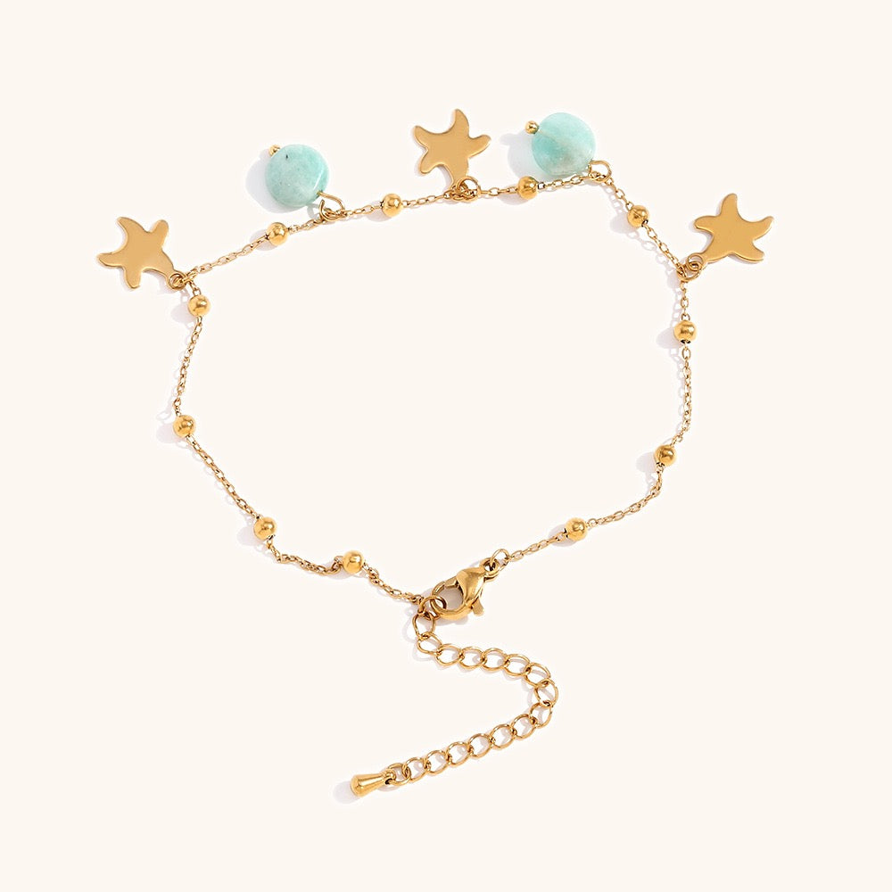 Blue star charm anklets