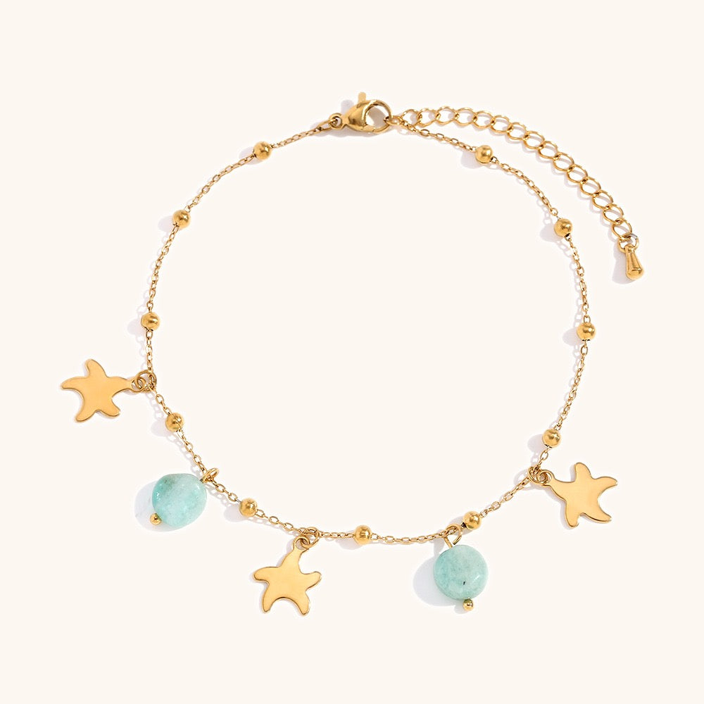 Blue star charm anklets