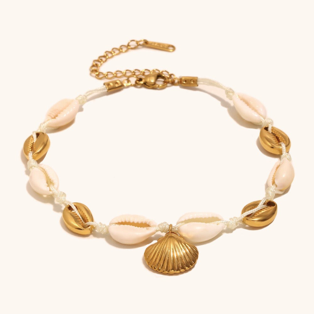 Beach shell anklet