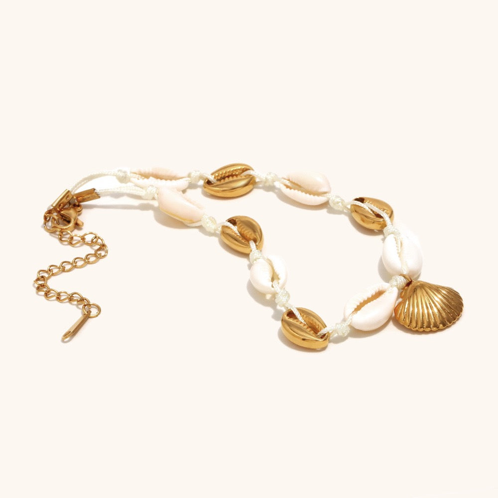 Beach shell anklet