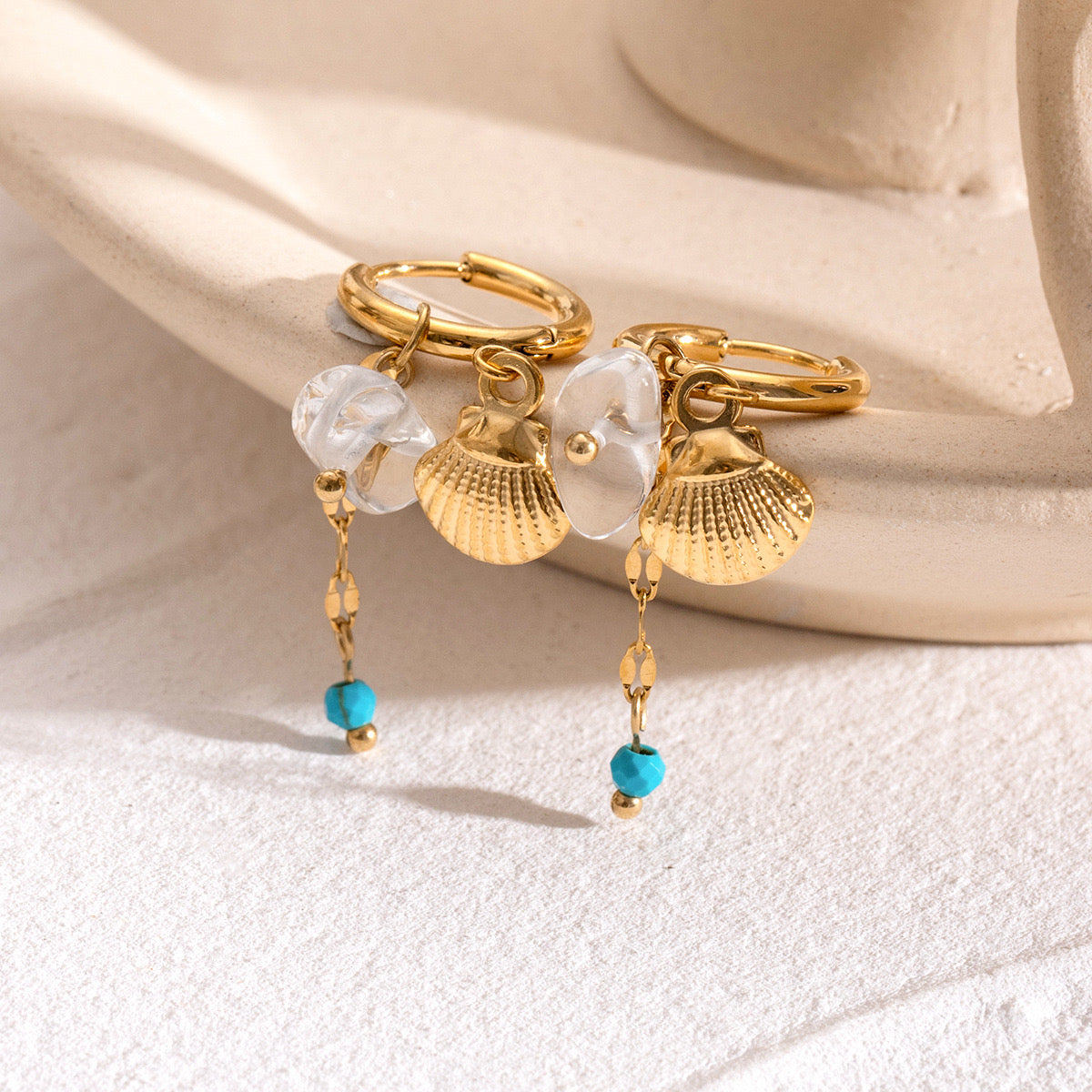 Sammy Blue shell earrings