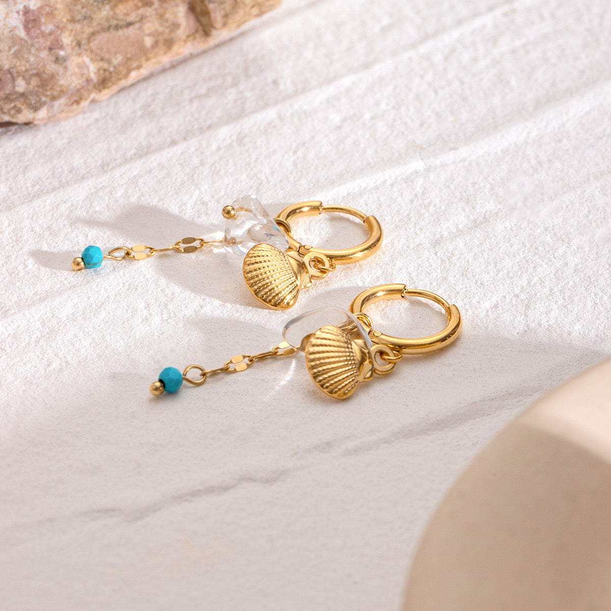 Sammy Blue shell earrings