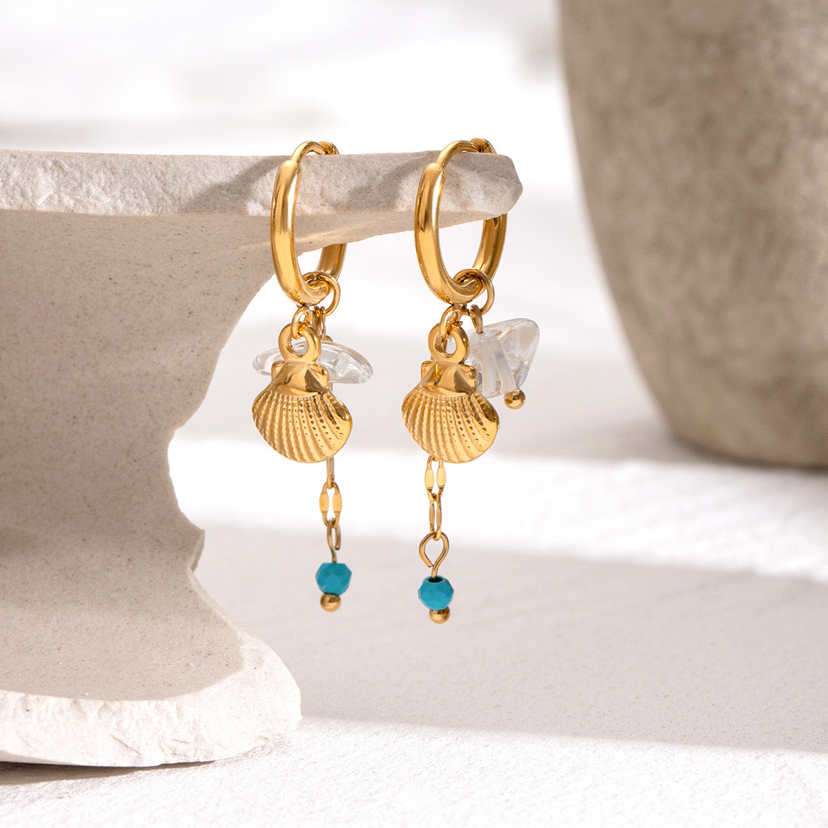 Sammy Blue shell earrings