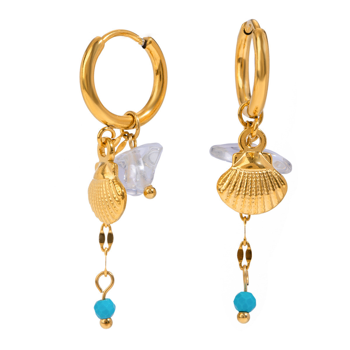 Sammy Blue shell earrings