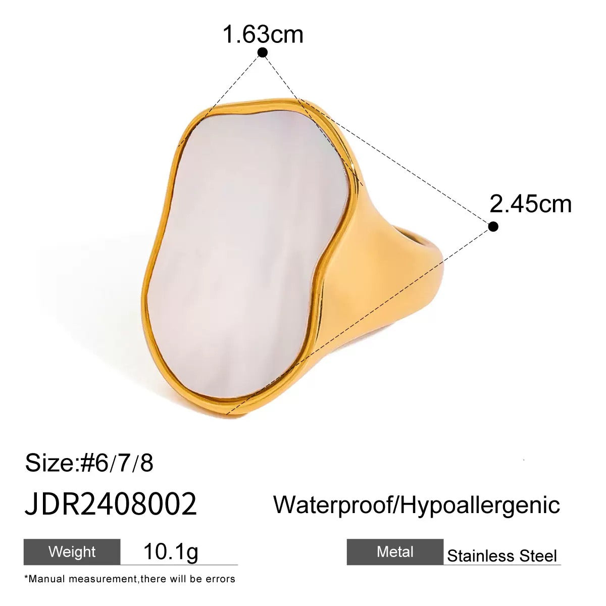 Watts Big mother of pearl rings