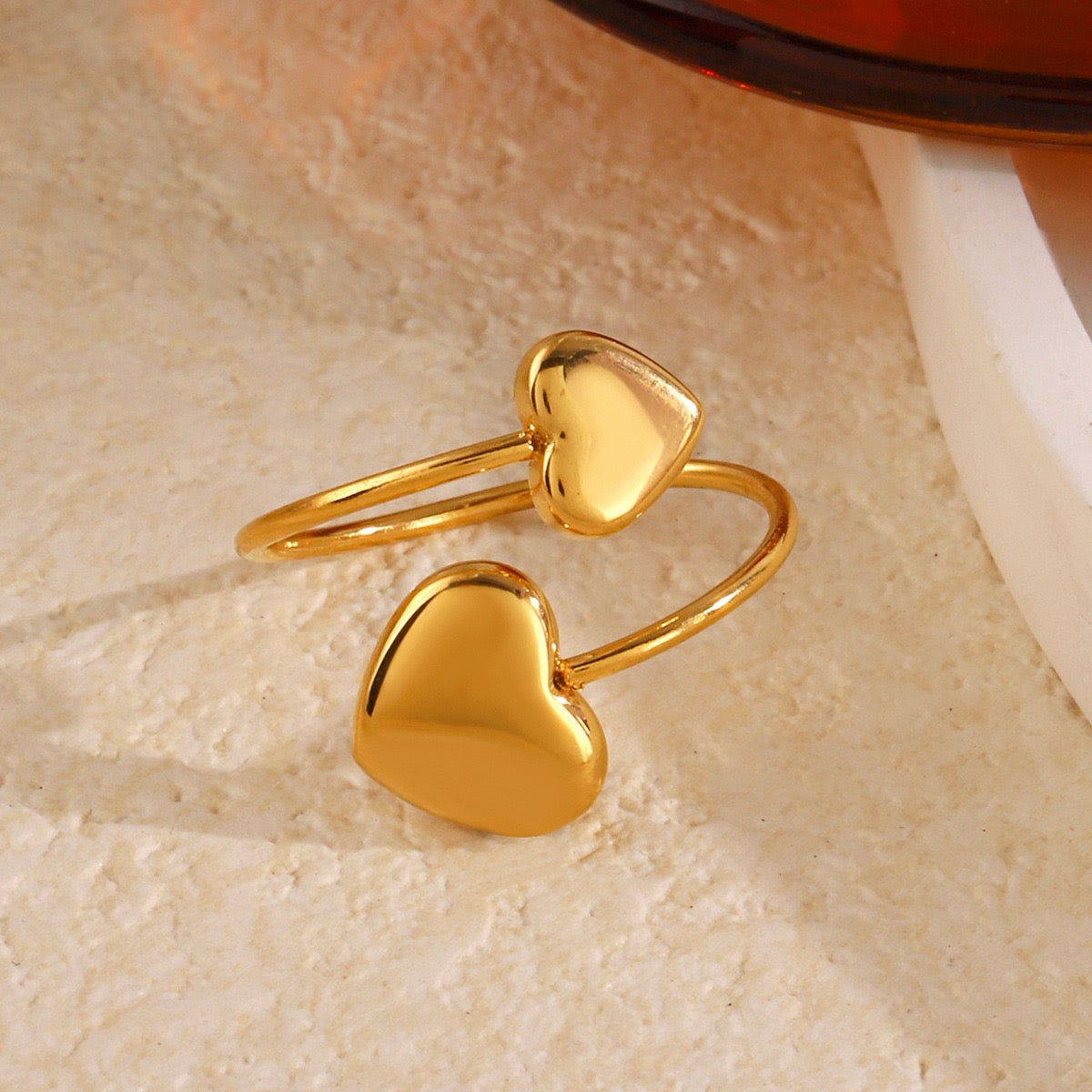 Double heart rings