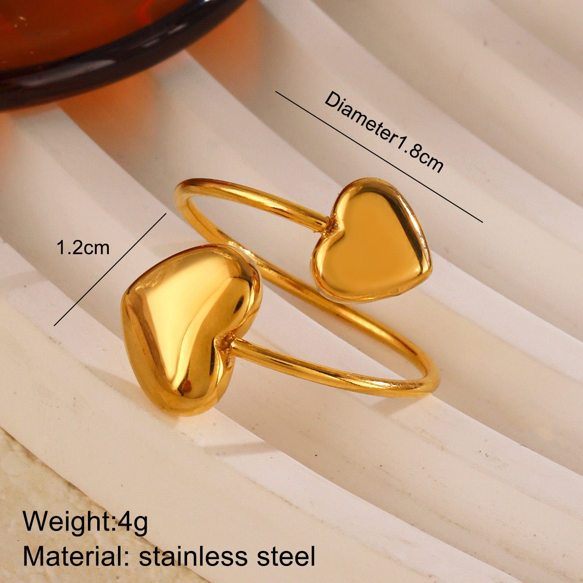 Double heart rings
